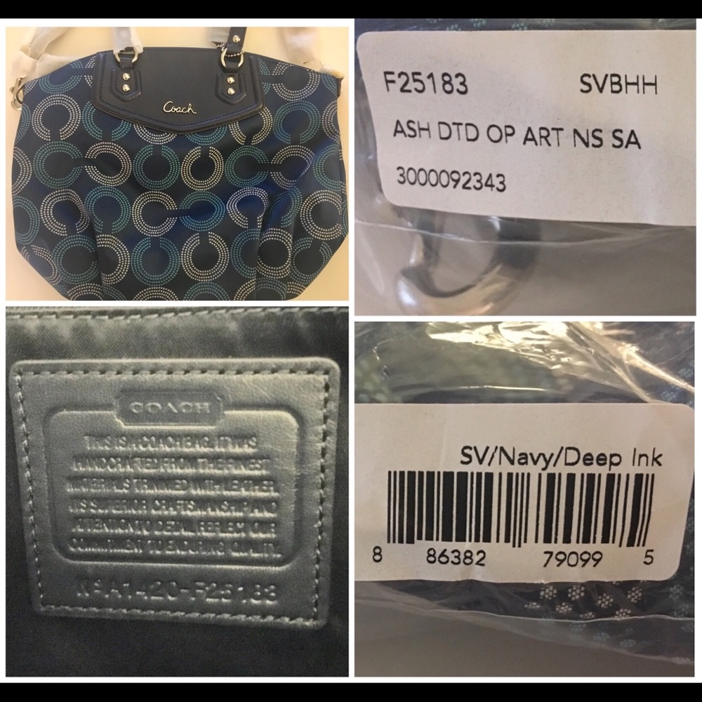 Coach - Ashley Dotted Navy Blue Bag (NWT!!) - Picture 7 of 7